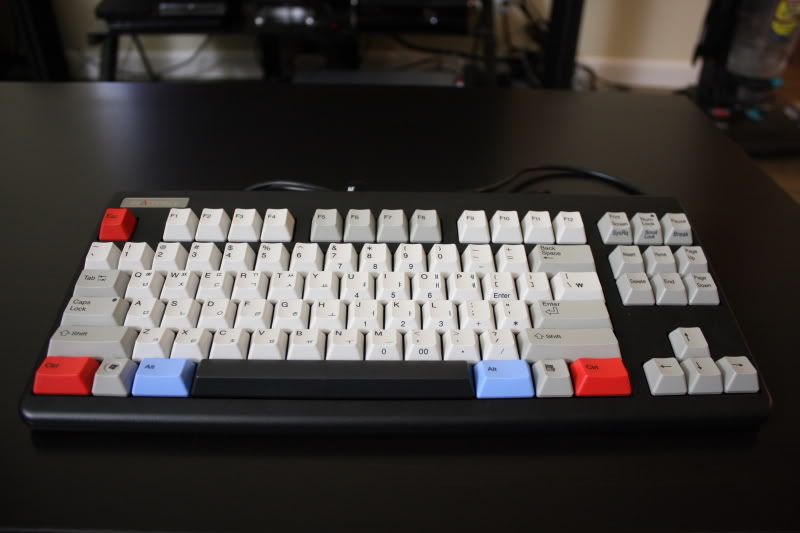 RF87U Topre White Tenkeyless Keycap Set with Hangul Print (Grey Modifers)